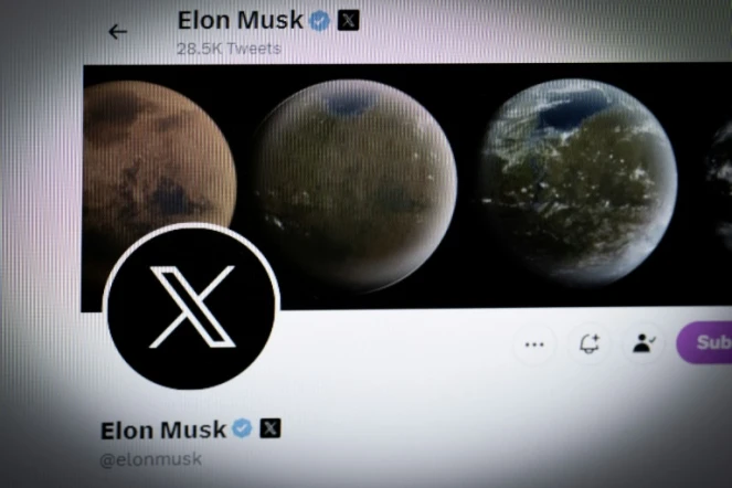 Le nouveau logo de Twitter visible le 24 juillet 2023 sur le compte d'Elon Musk