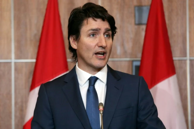 Le Premier ministre canadien Justin Trudeau lors d'une conférence de presse à Ottawa le 21 février 2022