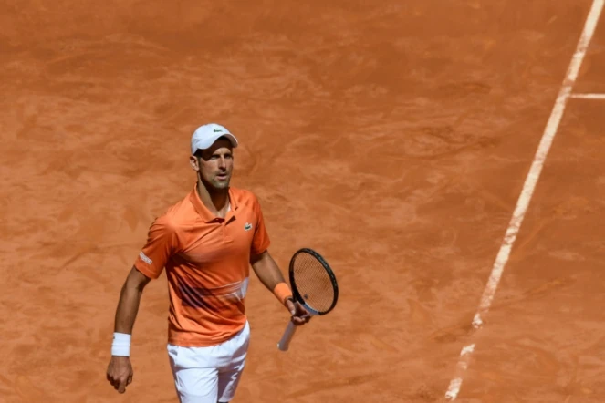 Le Serbe Novak Djokovic après sa victoire en quart de finale du Masters 1000 de Madrid face au Polonais Hubert Hurkacz le 6 mai 2022 