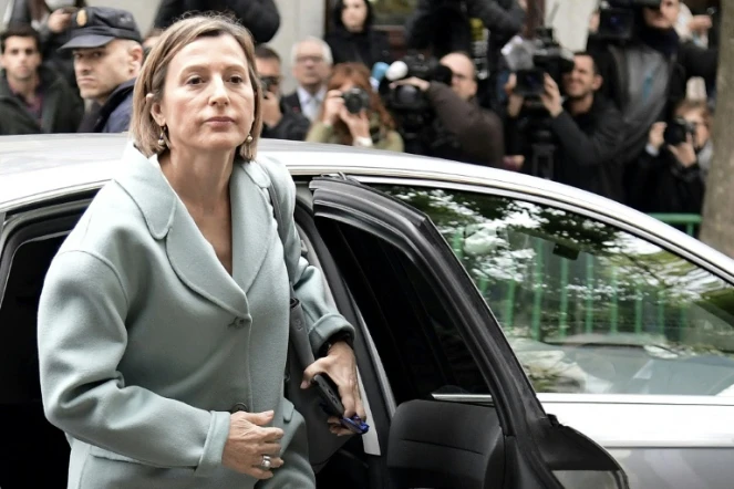 La présidente indépendantiste du Parlement régional de Catalogne Carme Forcadell, le 2 novembre 2017 à Madrid