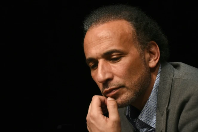 L'islamologue suisse Tariq Ramadan, lors d'une conférence à Bordeaux, le 26 mars 2016