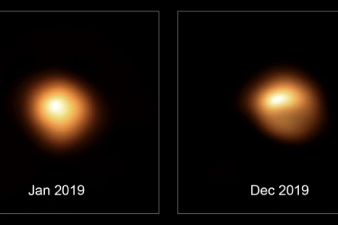 Photographie fournie par l'Observatoire européen austral de l'étoile géante Bételgeuse, le 14 février 2020
