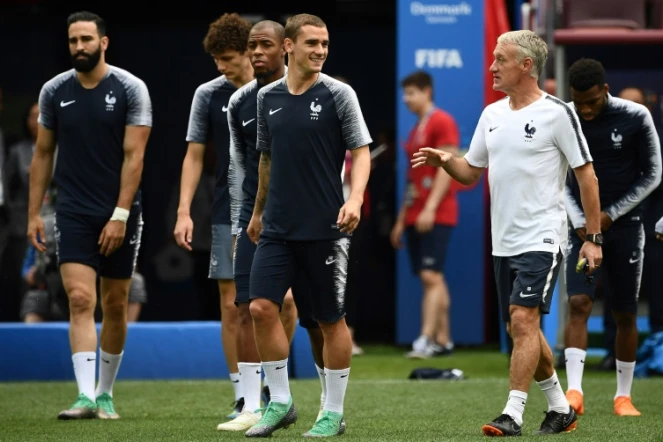 Les Français à l'entraînement à Moscou le 25 juin 2018 lors du Mondial