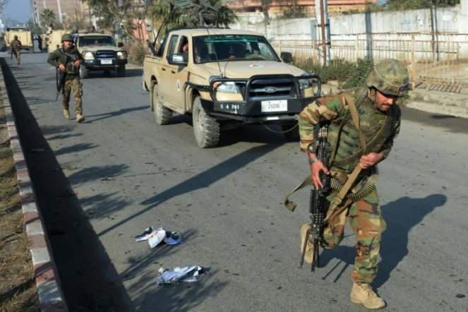 Des soldats afghans, le 13 janvier 2016 à Jalalabad