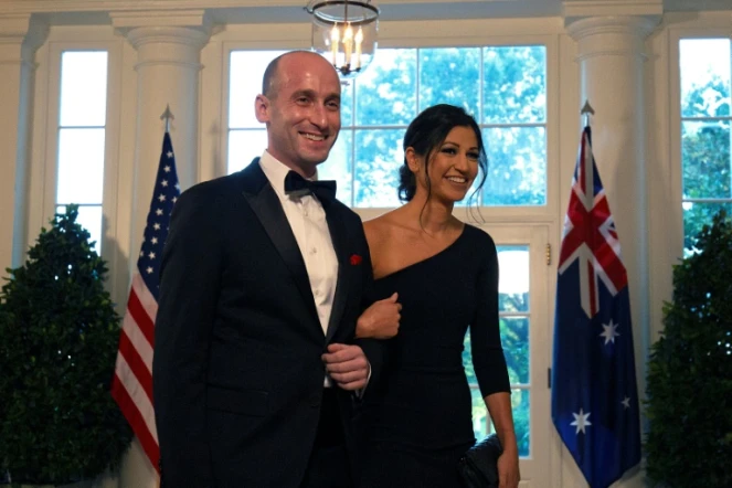 Katie Miller et son mari Stephen Miller, le 20 septembre 2019 à la Maison Blanche