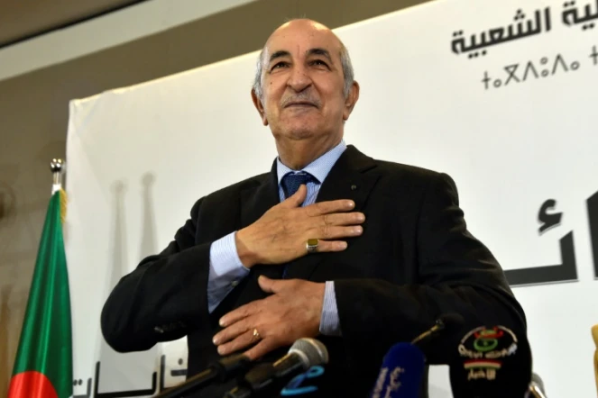 Le président algérien Abdelmajid Tebboune à Alger le 13 décembre 2019 