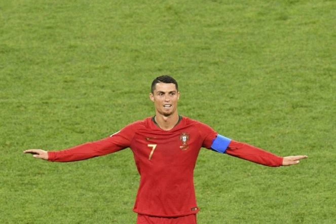 L'attaquant du Portugal Cristiano Ronaldo lors du match face à l'Iran au Mondial, le 25 juin 2018 à Saransk