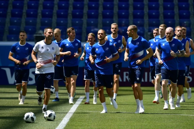 L'Islande à l'entraînement le 21 juin 2018 à Volgograd 