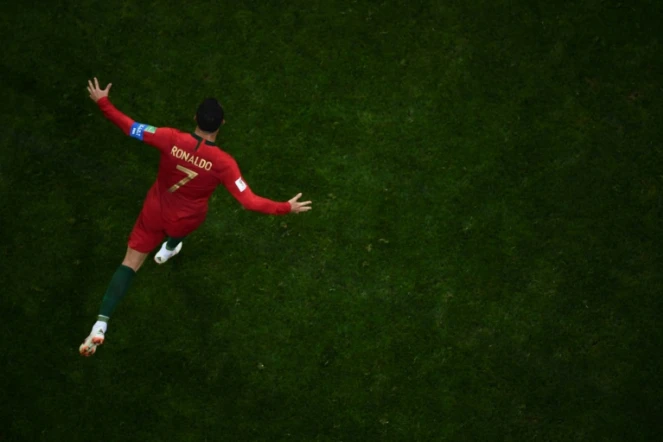L'attaquant portugais Cristiano Ronaldo après son 3e but contre l'Espagne lors du Mondial, le 15 juin 2018 à Sotchi