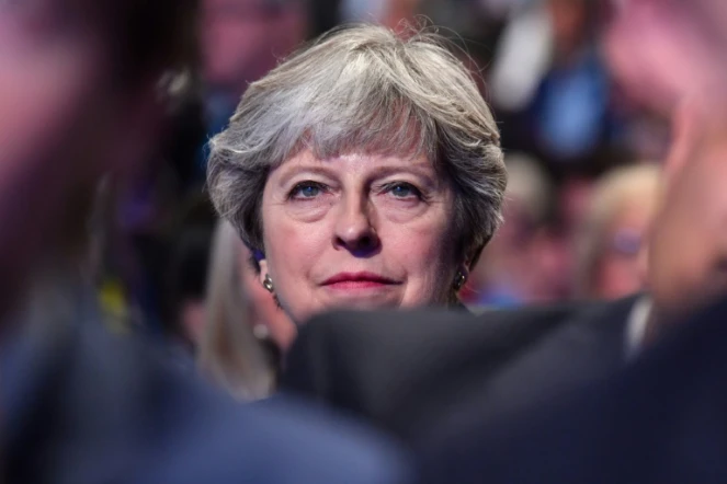 La Première ministre britannique Theresa May au congrès du Parti conservateur à Manchester, au Royaume-Uni, le 2 octobre 2017