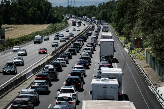 Sur l'autoroute A7 près de  Pont-de-l'Isère, le 9 juillet 2022 