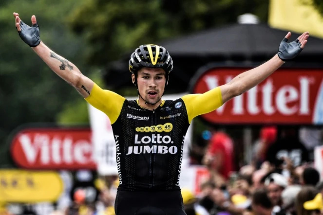 Le Slovène Primoz Roglic (Lotto NL) remporte la 19e étape du Tour de France, le 27 juillet 2018 à Laruns