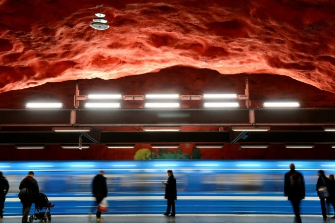 Une station de métro à Stockholm, le 6 novembre 2012 en Suède