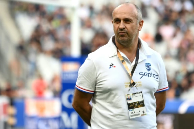 L'entraîneur de Montpellier Philippe Saint-André avant la finale du Top 14 contre Castres, le 24 juin 2022 au Stade de France  