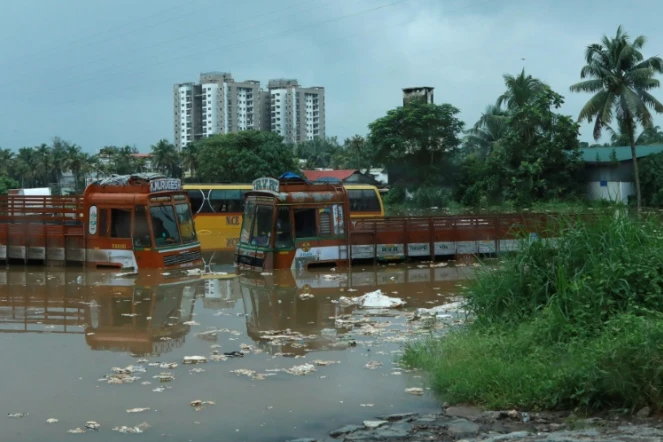 La ville de Cochin dans l'état indien du Kerala est submergée, le 16 août 2018