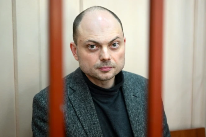 L'opposant russe Vladimir Kara-Murza au tribunal Basmanny à Moscou, le 10 octobre 2022