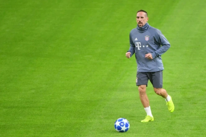 L'attaquant du Bayern Munich, Franck Ribéry, lors d'un entraînement avant un match de Ligue des champions, à Amsterdam, le 11 décembre 2018