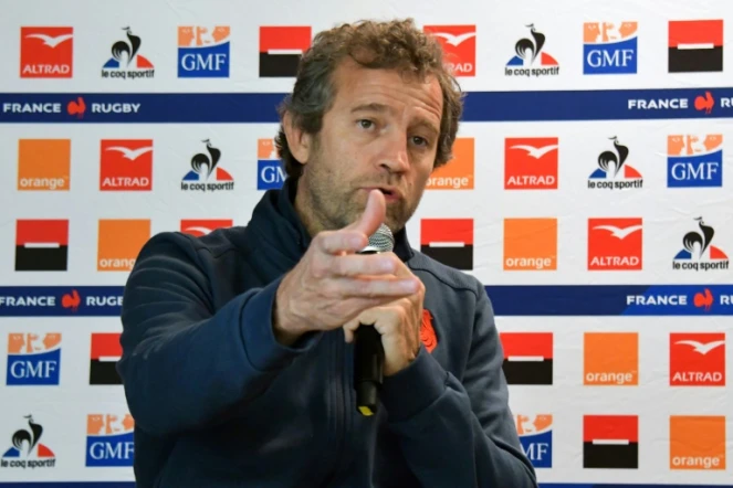 Le sélectionneur du XV de France Fabien Galthié, lors d'un point-presse en marge de la présentation de son staff technique, le 13 novembre 2019 à Montgesty