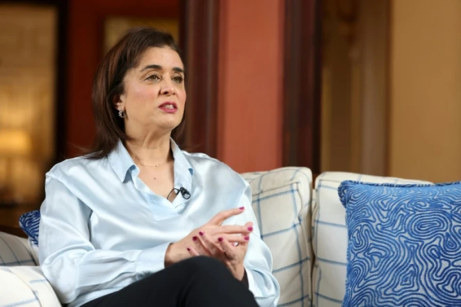 Hanan Balkhy, directrice régionale de l'OMS pour la Méditerranée orientale, lors d'un entretien avec l'AFP à Ryad, le 20 avril 2025 en Arabie saoudite