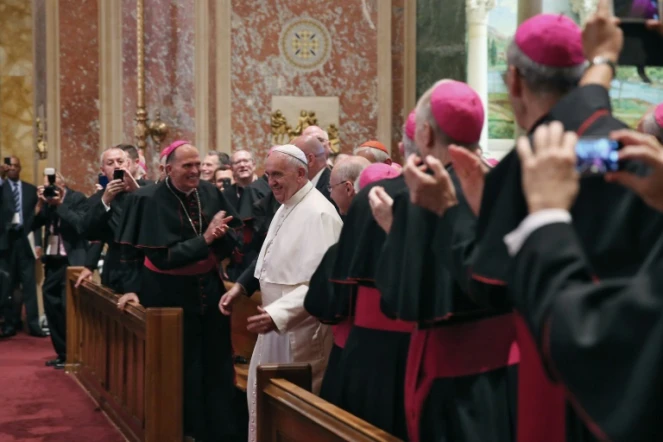 Le pape à la cathédrale St Matthew de Washington avec quelque 300 évêques américains, le 23 septembre 2015
