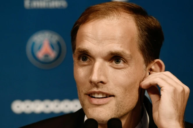 Le nouvel entraîneur allemand du PSG Thomas Tuchel en conférence de presse au Parc des Princes à Paris, le 20 mai 2018