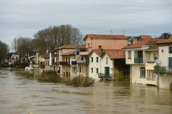 Des maisons inondées à Peyrehorade, le 14 décembre 2019 dans les Landes
