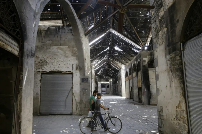 Le vieux souk d'Homs le 14 août 2016