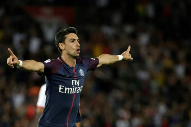 Javier Pastore, buteur sous le maillot du PSG face à Toulouse au Parc des Princes, le 20 août 2017