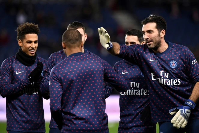Les joueurs du PSG juste avant leur dernier match de l'année contre Nantes, au Parc des Princes, le 23 décembre 2018