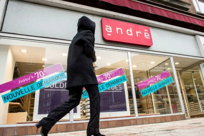 Un magasin de chaussures André à Dunkerque dans le Nord le 25 janvier 2017