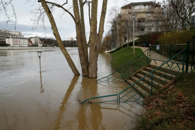L'Ile de la Grande Jatte, sur la Seine, entre Neuilly-sur-Seine et Levallois-Perret, le 24 janvier 2018
