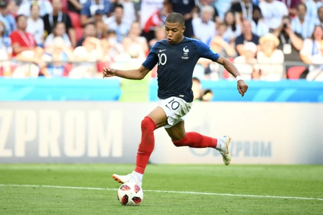 L'attaquant français Kylian Mbappé contre l'Argentine le 30 juin 2017 à Kazan