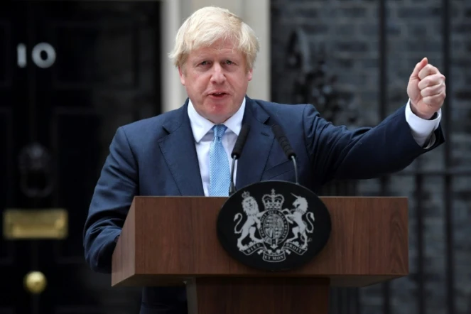 Le Premier ministre britannique Boris Johnson effectue une déclaration devant le 10 Downing Street, le 2 septembre 2019