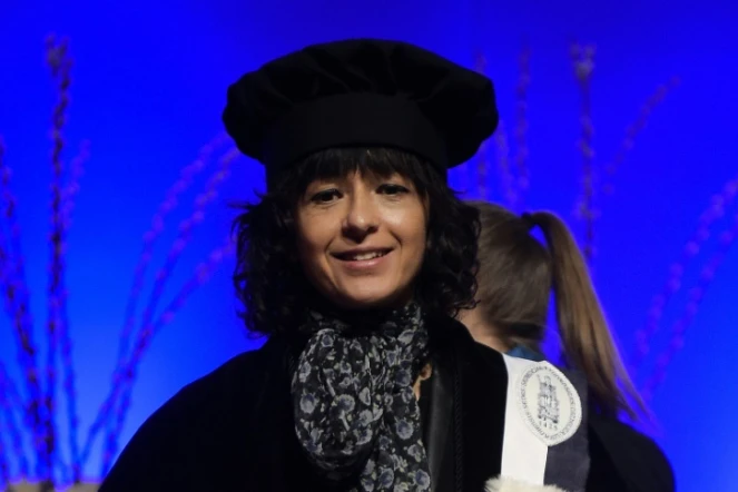 La microbiologiste Emmanuelle Charpentier, le 10 février 2016 à l'université de Leuven, en Belgique