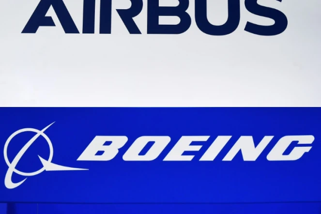 Les logos d'Airbus et Boeing. Les Etats-Unis et l'Union européenne ont annoncé le 5 mars 2021 une trêve dans leur vieux litige sur les subventions illégales dans l'industrie aéronautique