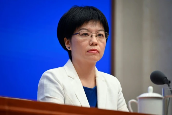 Xu Luying, une responsable du Bureau des affaires de Hong Kong et de Macao lors d'une conférence de presse à Pékin le 29 juillet 2019
