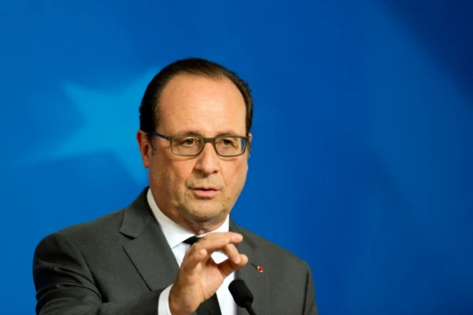 François Hollande lors d'une conférence de presse le 15 octobre 2015 à Bruxelles