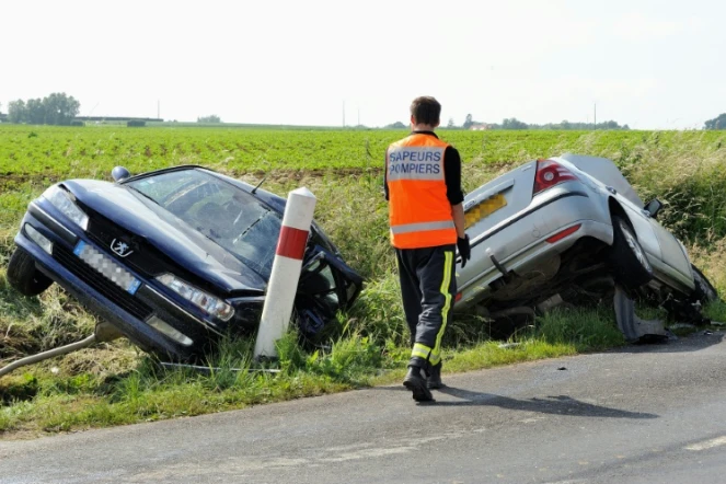 Un accident de la route, le 30 juin 2013 à Godewaersvelde (nord de la France)