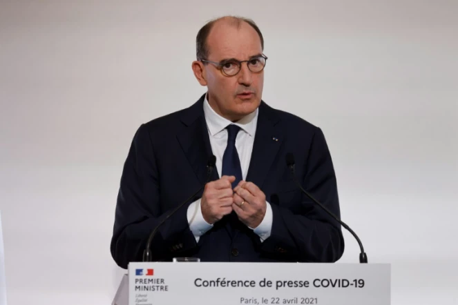 Jean Castex lors d'une conférence de presse, le 22 avril 2021 à Paris