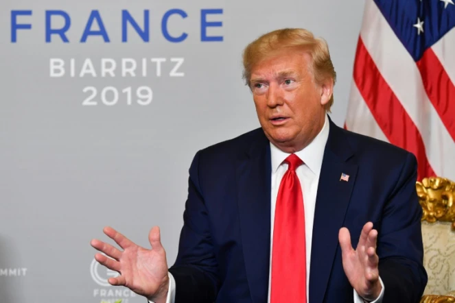 Le président américain Donald Trump, le 26 août 2019 à Biarritz lors du sommet du G7