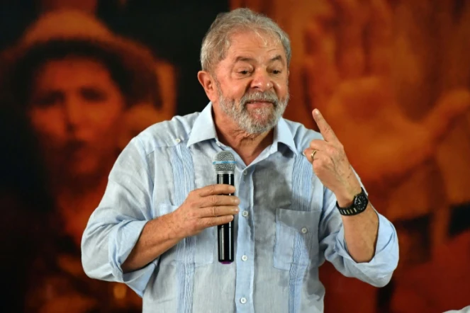 Luiz Inacio Lula da Silva à Sao Paulo, le 25 janvier 2018 pendant un meeting de campagne