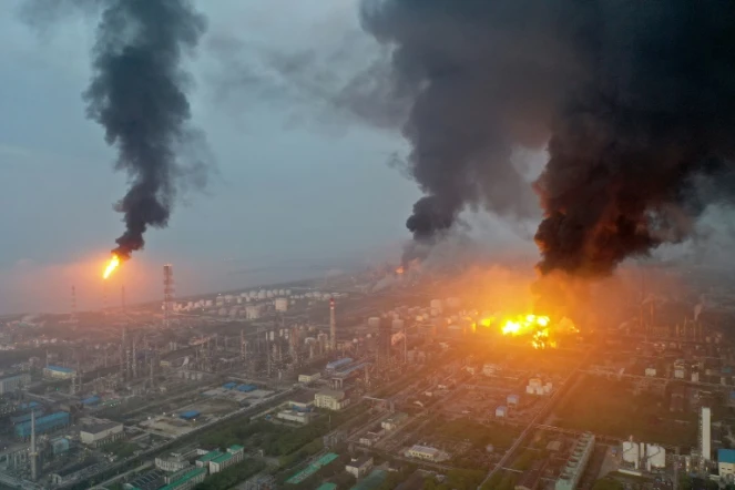 Incendie d'une usine chimique à Shanghai, le 18 juin 2022 en Chine