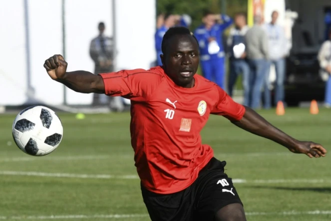 Le Sénégalais Sadio Mané lors d'un entraînement à Kaluga en Russie, le 15 juin 2018