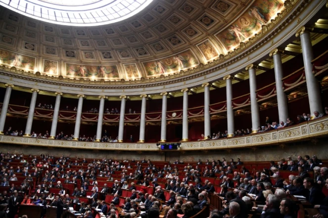 L'hémicycle de l'Assemblée nationale au palais Bourbon, le 24 mai 2016