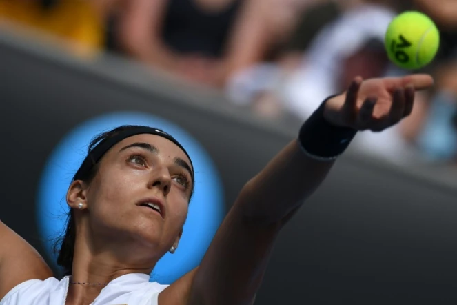 La Française Caroline Garcia contre l'Australienne Zoe Hives lors de l'Open d'Australie, le 16 janvier 2019 à Melbourne