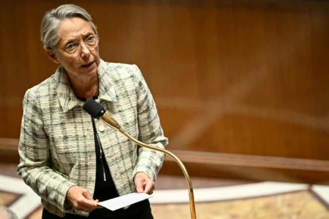 La Première ministre Elisabeth Borne à l'Assemblée nationale à Paris, le 17 octobre 2023