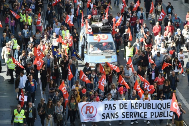Manifestation des agents de la fonction publique, le 10 octobre 2017 à Bordeaux