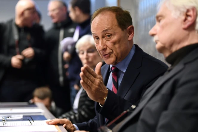 Le président de la Féderation française des Sports de glace, Didier Gailhaguet, en conférence de presse au siège de la Fédération à Paris, le 5 février 2020