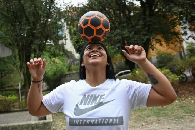 La Colombienne Maria Paula Rendon dans un parc près de sa maison à Itagui, le 20 septembre 2019