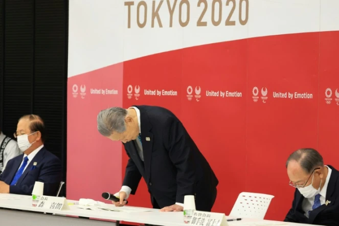 Le président du comité d'organisation de Tokyo 2020 Yoshiro Mori annonce sa démission le 12 février 2021 à Tokyo